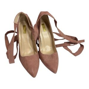 Qupid Elegant Pink Women's Shoes strappy heels